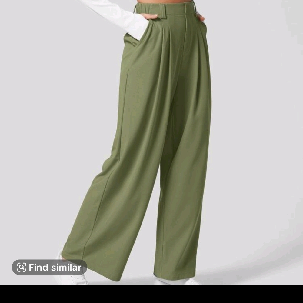 HALARA Green Wide Leg Pants High-Waisted